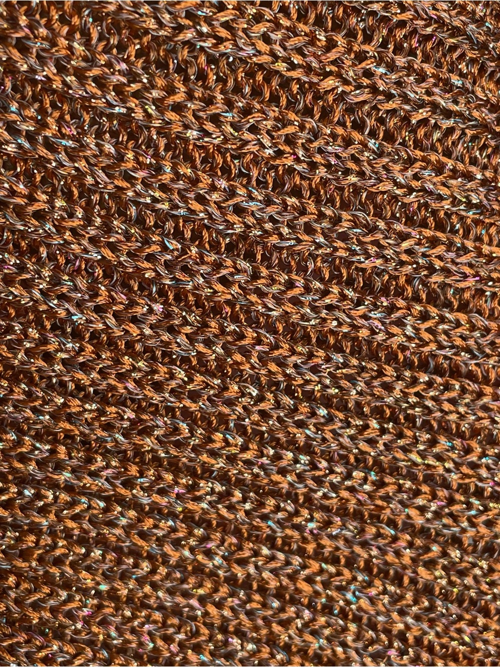 Free People Logan Metallic Knit Asymmetrical Sweater Holiday in Copper/Brown L - Picture 9 of 15
